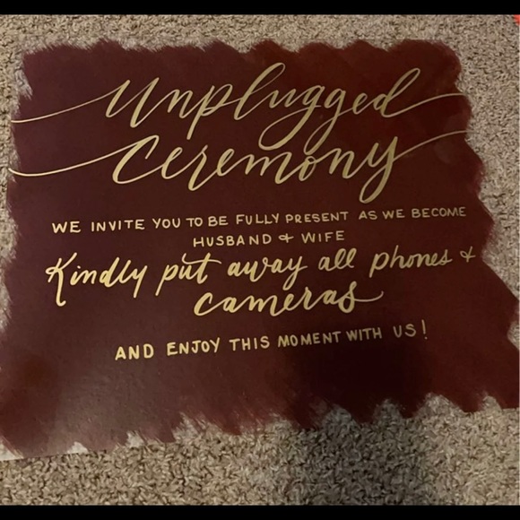 Unplugged Wedding Sign - Picture 1 of 1